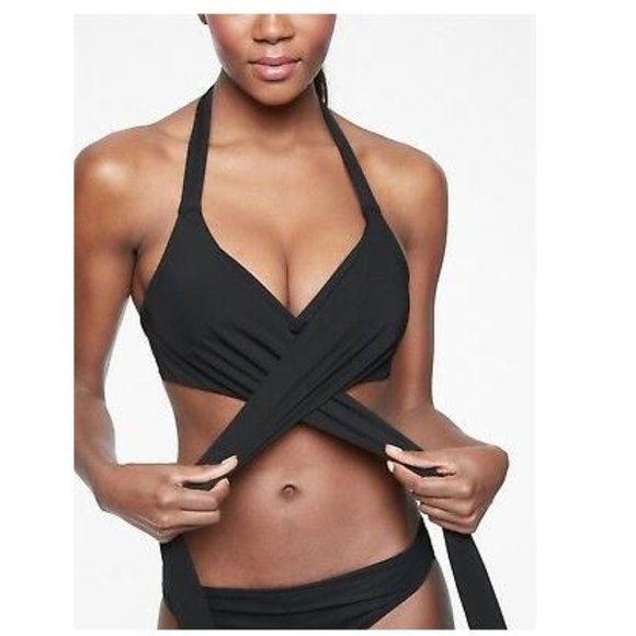 Athleta Swim Athleta Bra Cup Wrap Halter Bikini Top 34bc Poshmark